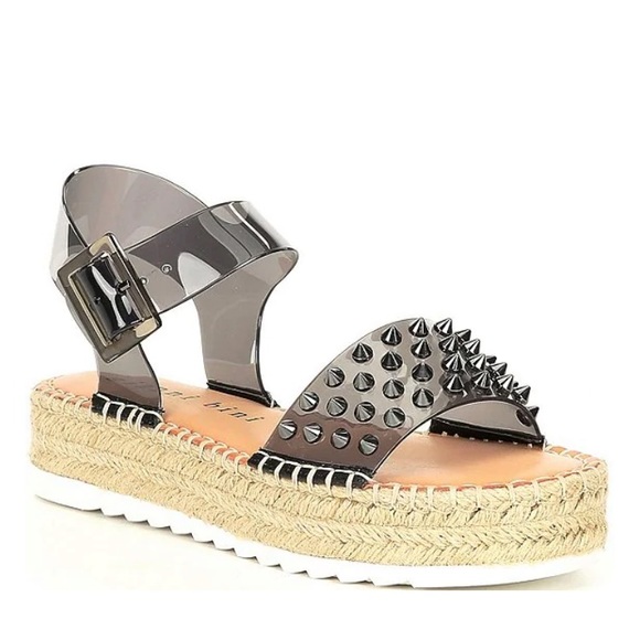 Gianni Bini Shoes - Gianni Bini KayganThree Clear Vinyl Studded Espadrille Sandal